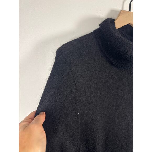 & Other Stories Alpaca/Wool Blend  Knit Turtleneck Sweater Mini Dress - Black L - Picture 6 of 8